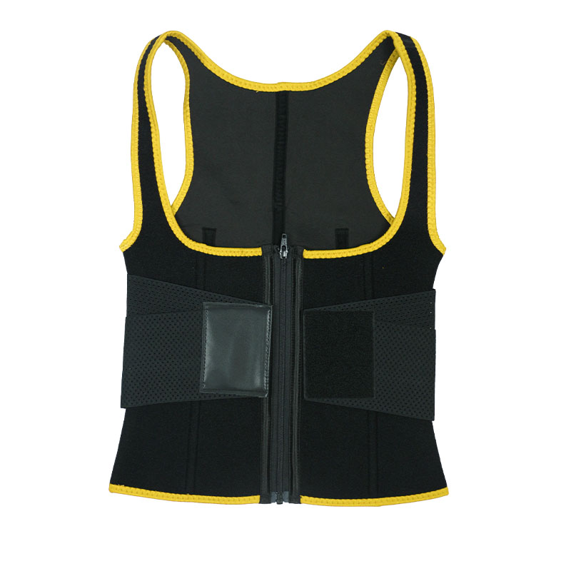 Yellow  Elastic Single Bands Vest With Zipper MHW100076Y