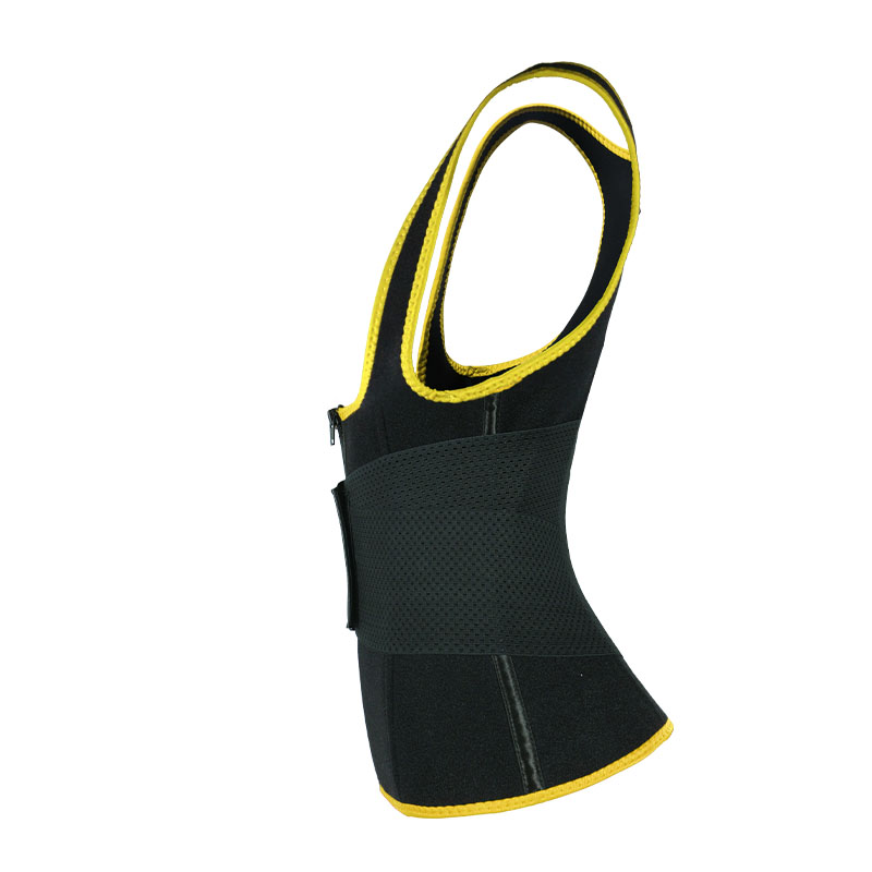 Yellow  Elastic Single Bands Vest With Zipper MHW100076Y
