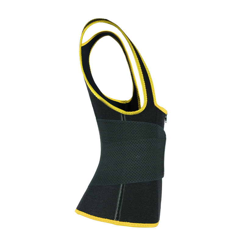 Yellow  Elastic Single Bands Vest With Zipper MHW100076Y