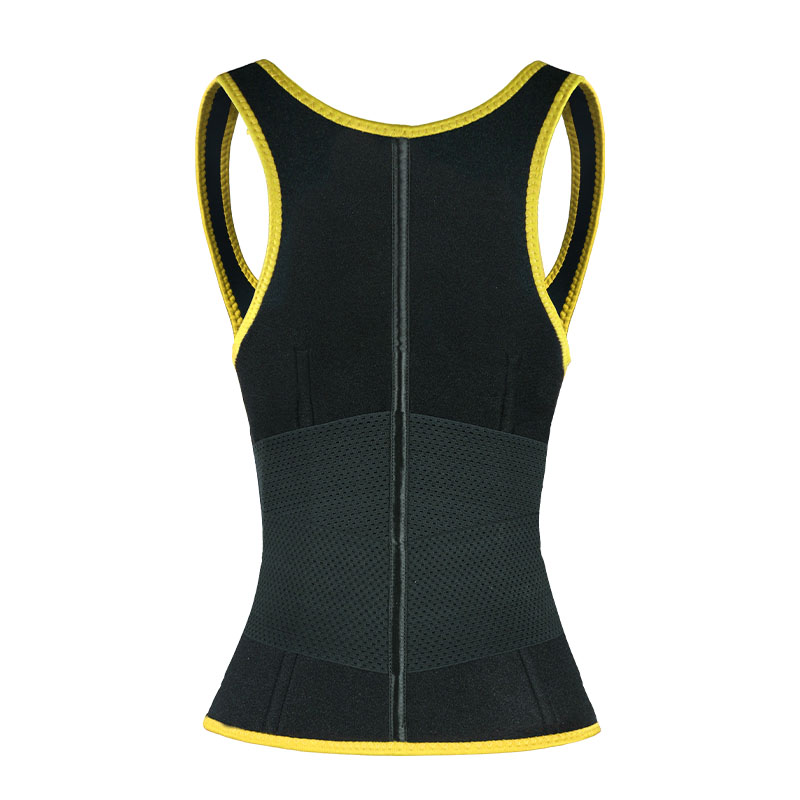 Yellow  Elastic Single Bands Vest With Zipper MHW100076Y