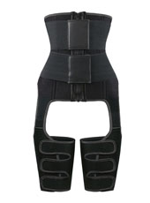 Neoprene Waist Trainer Thigh Shaper with Leather Labels MHW100120B