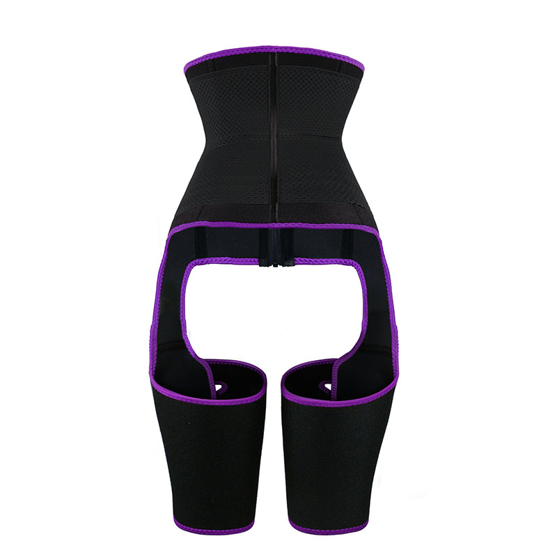 Neoprene Waist Trainer Thigh Shaper with Leather Labels MHW100120PU