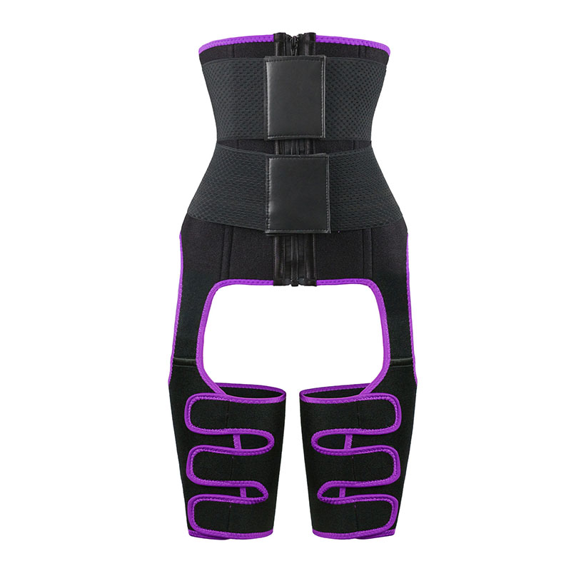 Neoprene Waist Trainer Thigh Shaper with Leather Labels MHW100120PU