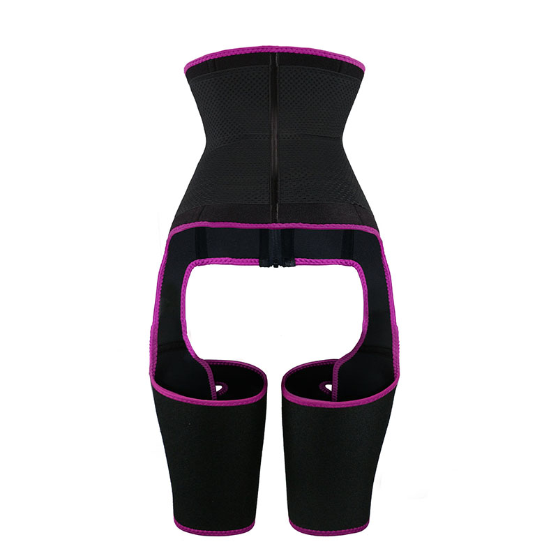 Neoprene Waist Trainer Thigh Shaper with Leather Labels MHW100120P