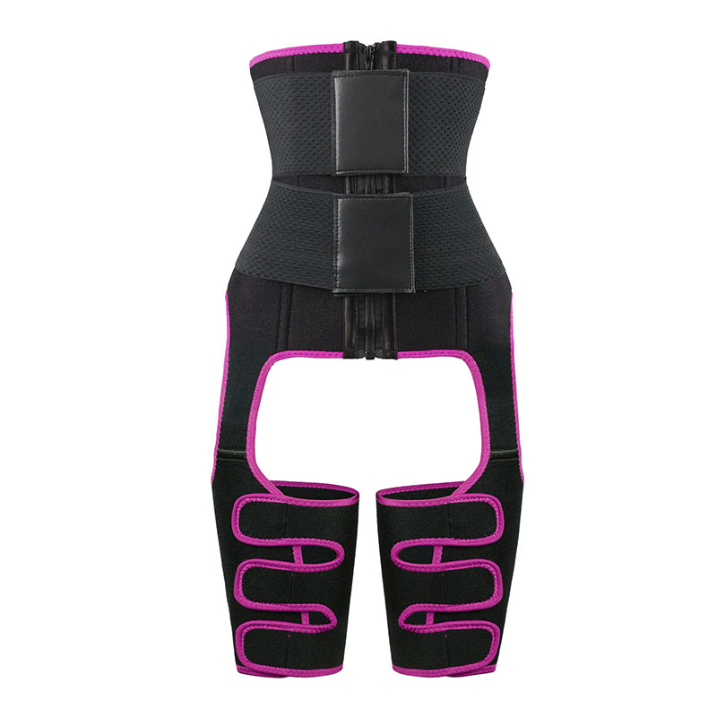 Neoprene Waist Trainer Thigh Shaper with Leather Labels MHW100120P