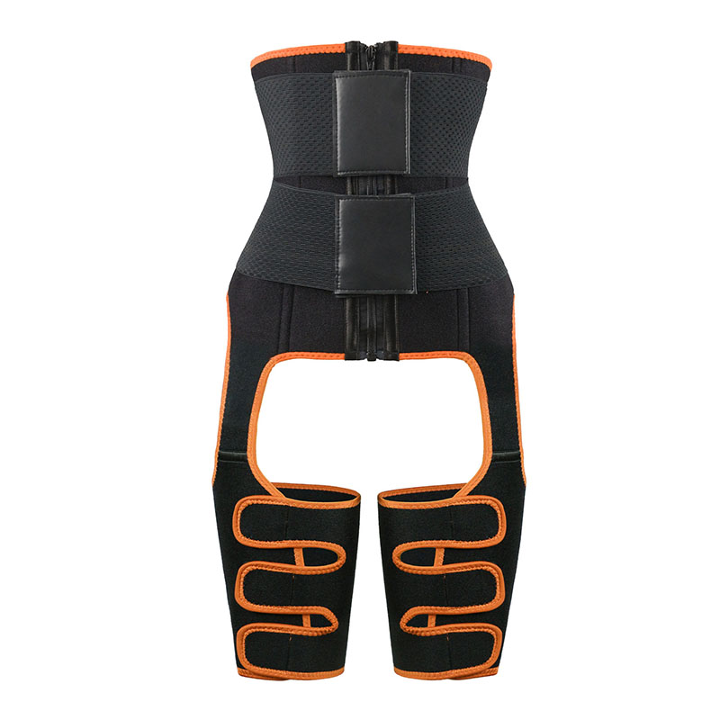 Neoprene Waist Trainer Thigh Shaper with Leather Labels MHW100120O