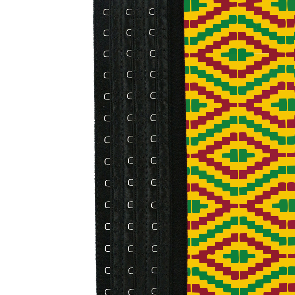 Yellow Kente Hooks Waist Trainer MH1066YG