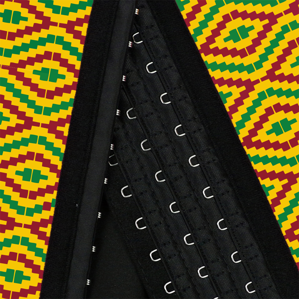Yellow Kente Hooks Waist Trainer MH1066YG