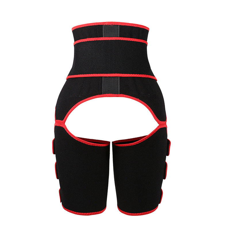 Red Neoprene Waist&Thigh Shaper with Single Detachable Belt MHW100118R