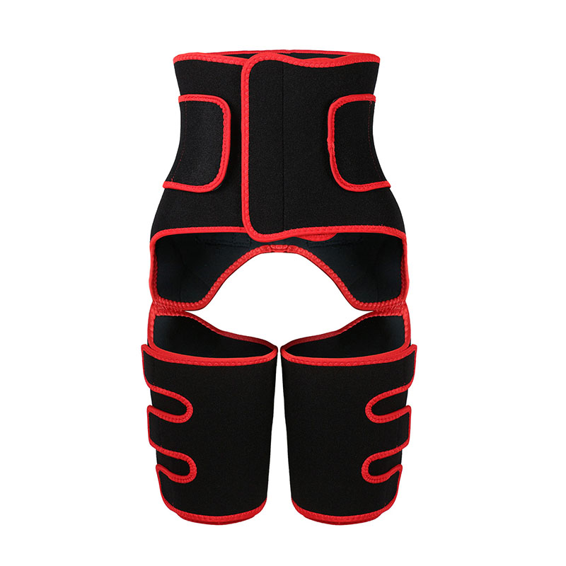 Red Neoprene Waist&Thigh Shaper with Single Detachable Belt MHW100118R
