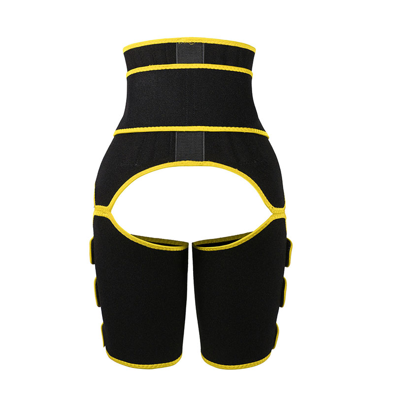 Yellow Neoprene Waist&Thigh Shaper with Single Detachable Belt MHW100118Y