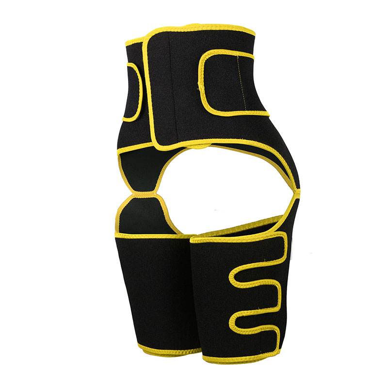 Yellow Neoprene Waist&Thigh Shaper with Single Detachable Belt MHW100118Y