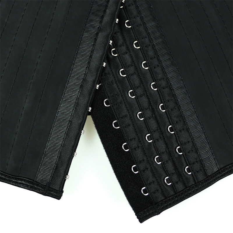 Black 7 Inches 25 Steel Bone Smooth Latex Waist Trainer MH1943B