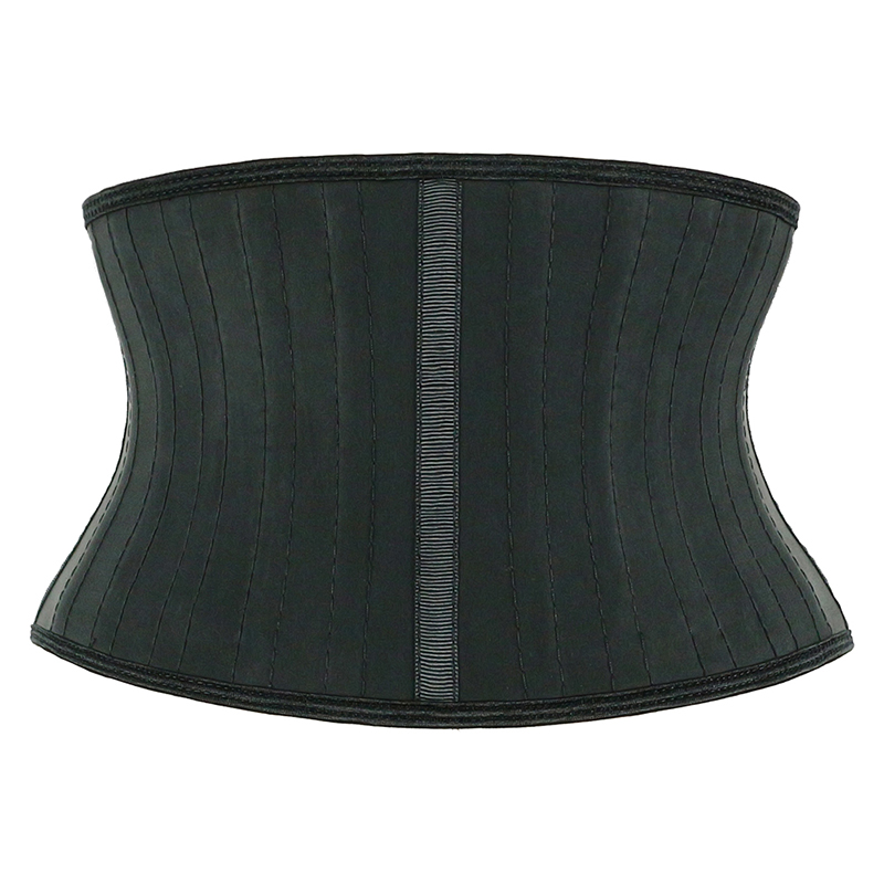 Black 7 Inches 25 Steel Bone Smooth Latex Waist Trainer MH1943B