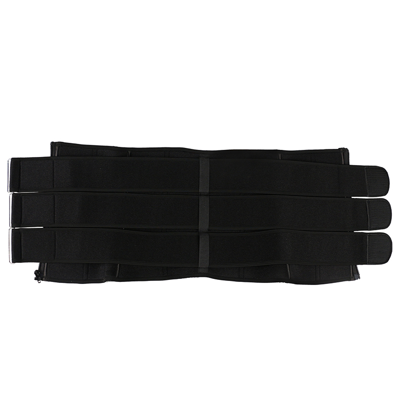 Black Neoprene Waist Trainer With Triple Detachable Square-Buckle-Pulley Belts MHW100138B