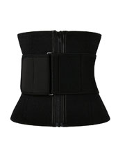 9 steel bones detachable square buckle and pulley zipper waist trainer MHW100136B