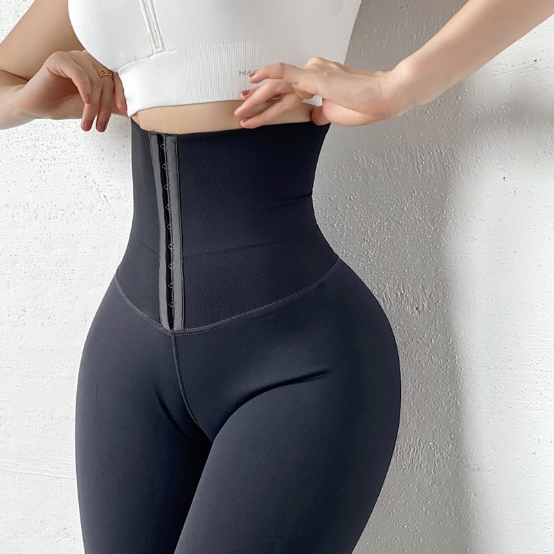 Black High Waist Legging with Hooks MH133566B
