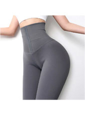Grey High Waist Legging with Hooks MH133566G