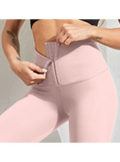 Pink High Waist Legging with Hooks MH133566P