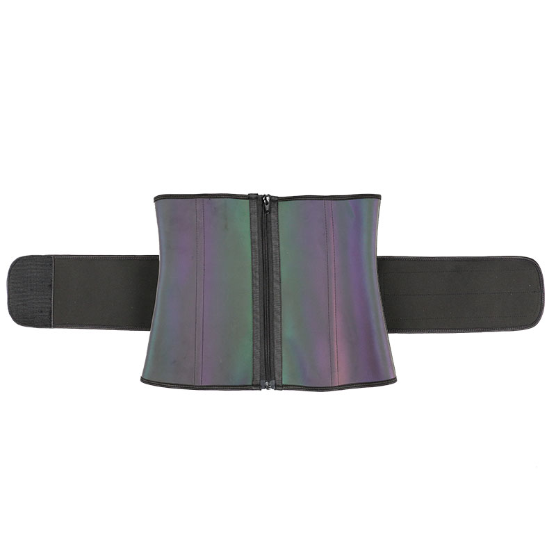Laser discoloration Double Belt Latex With Zipper MHW1698C