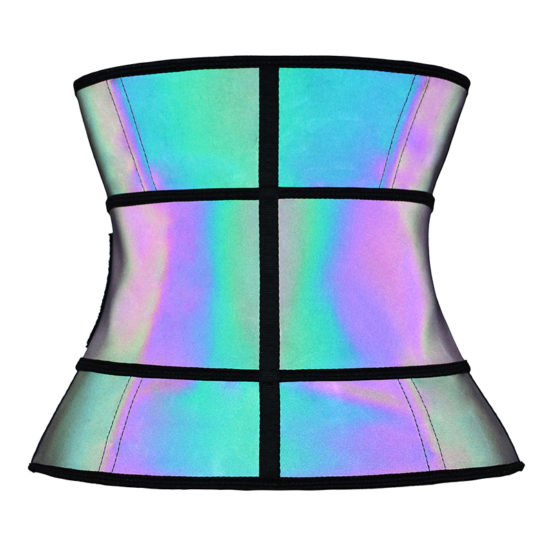 Laser discoloration Double Belt Latex With Zipper MHW1698C