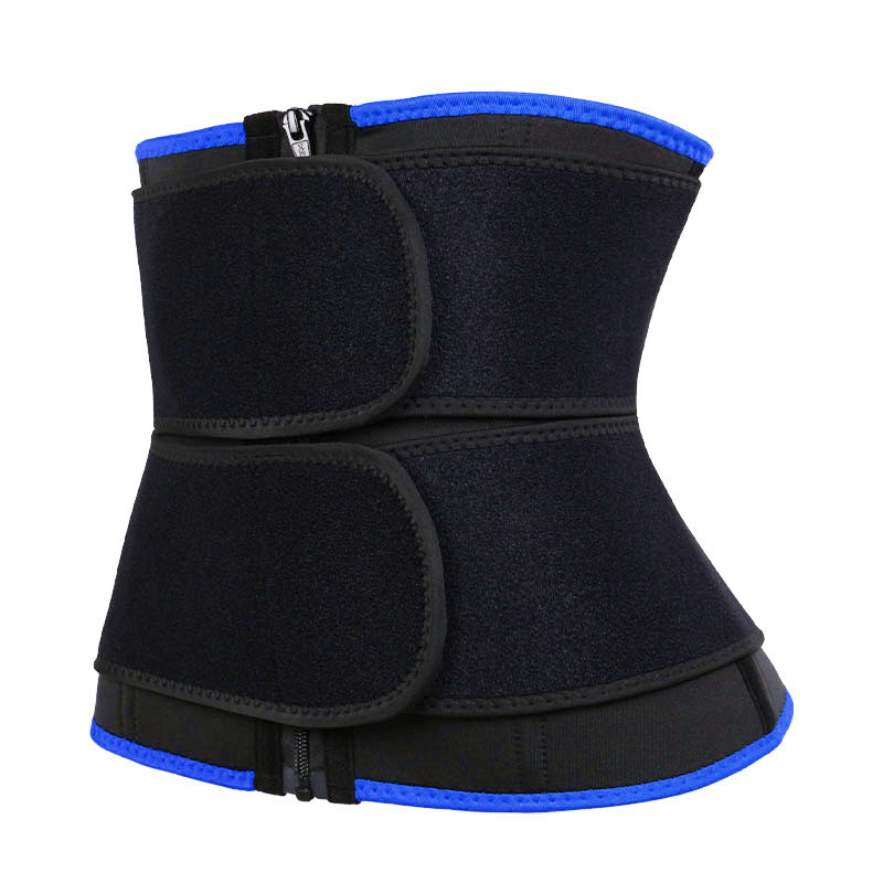 OK Fabric Double Straps Zipper Neoprene Waist Trainer MHW100159BL