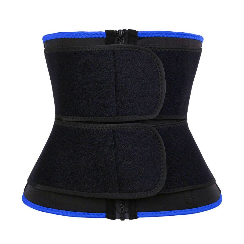 OK Fabric Double Straps Zipper Neoprene Waist Trainer MHW100159BL