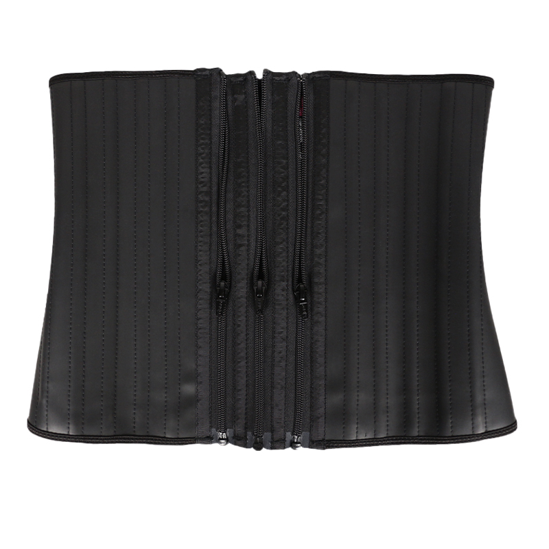 27 steel bones latex waist trainer with 3 removable YKK zipper MHW100203