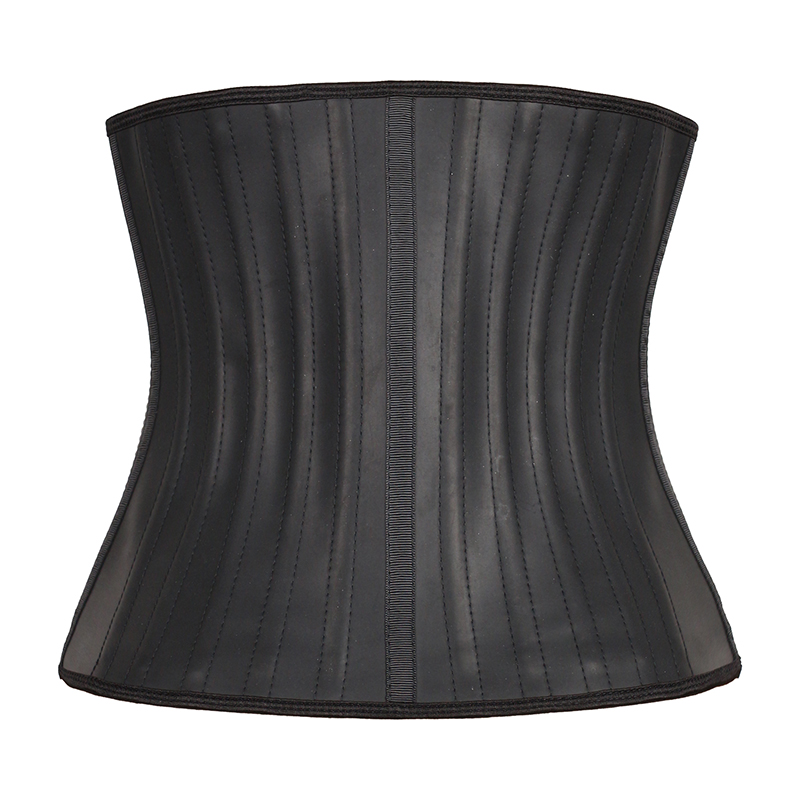 27 steel bones latex waist trainer with 3 removable YKK zipper MHW100203