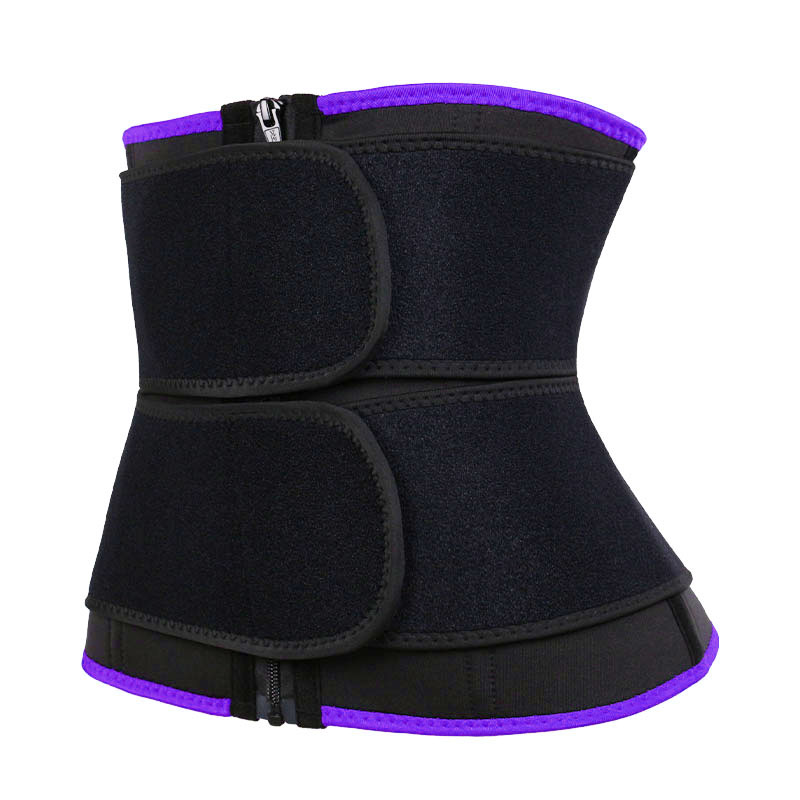 OK Fabric Double Straps Zipper Neoprene Waist Trainer MHW100159PU
