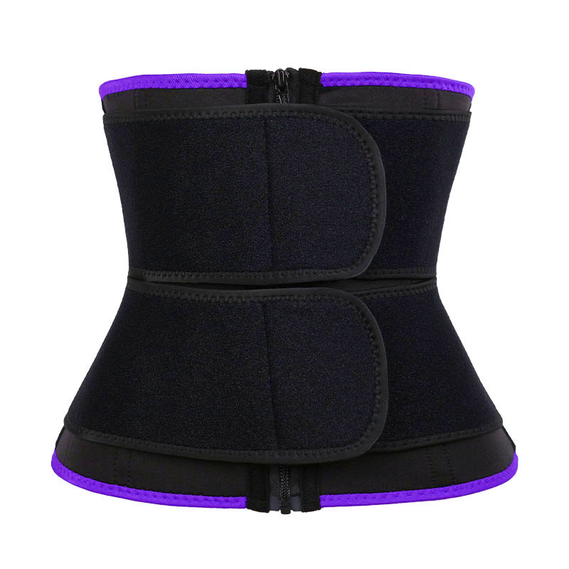 OK Fabric Double Straps Zipper Neoprene Waist Trainer MHW100159PU
