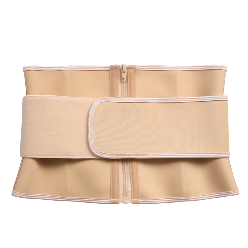 9 inch Nude Latex Single Belt Waist Trainer with zipper MHW100164N