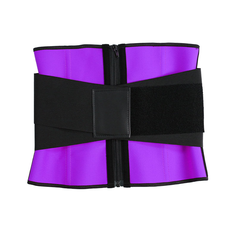 11.5 Inch 9 Steel Bones Three-layers Latex Velcro Stretch Belt with Zipper MHW100154PU