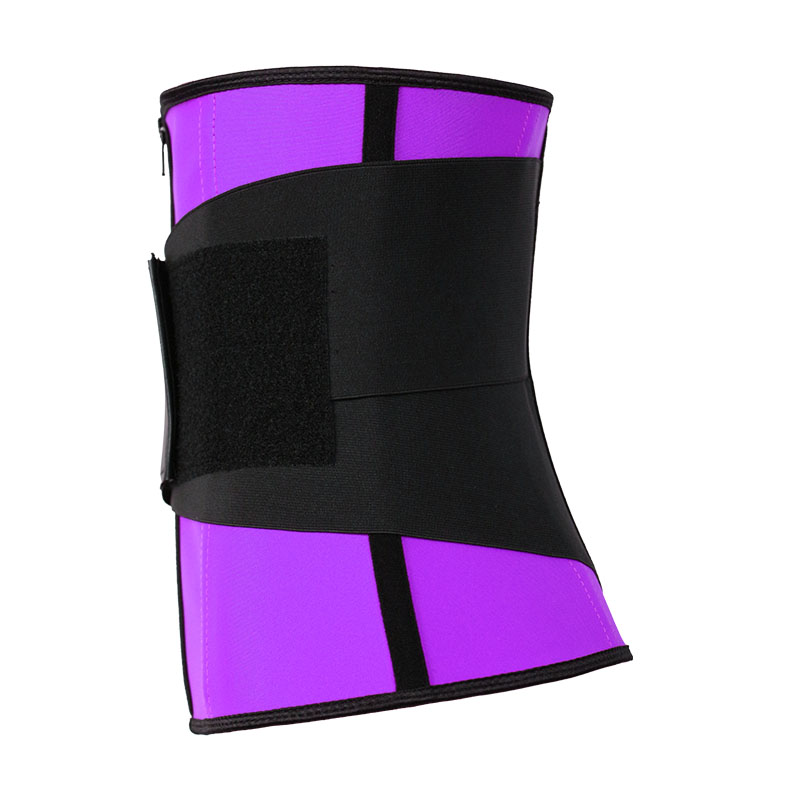11.5 Inch 9 Steel Bones Three-layers Latex Velcro Stretch Belt with Zipper MHW100154PU