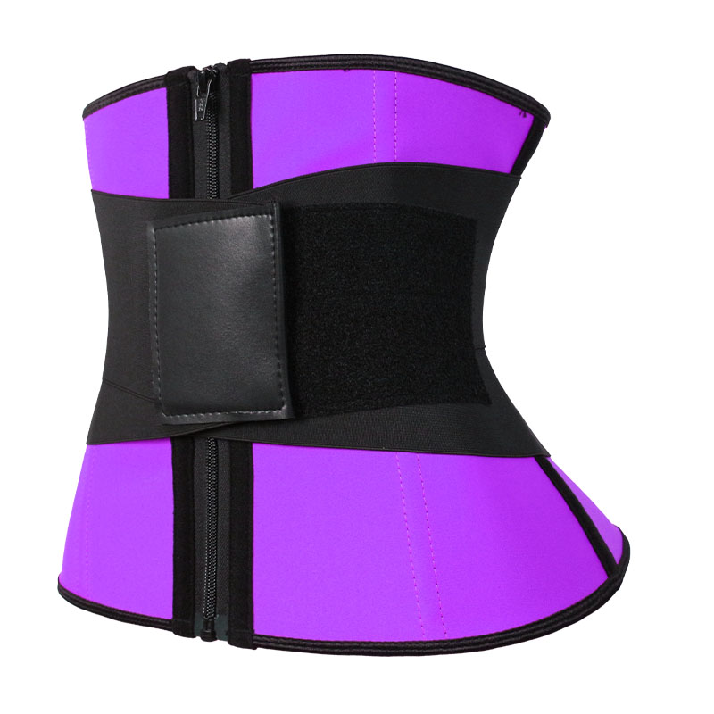 11.5 Inch 9 Steel Bones Three-layers Latex Velcro Stretch Belt with Zipper MHW100154PU