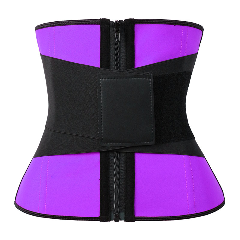 11.5 Inch 9 Steel Bones Three-layers Latex Velcro Stretch Belt with Zipper MHW100154PU