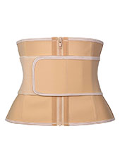9 inch Nude Latex Single Belt Waist Trainer with zipper MHW100164N
