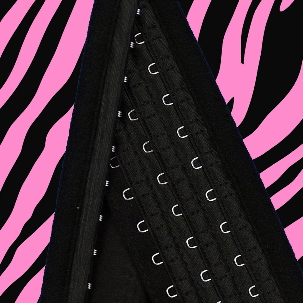 Latex Pink Zebra Print Waist Trainer MH1066PZ