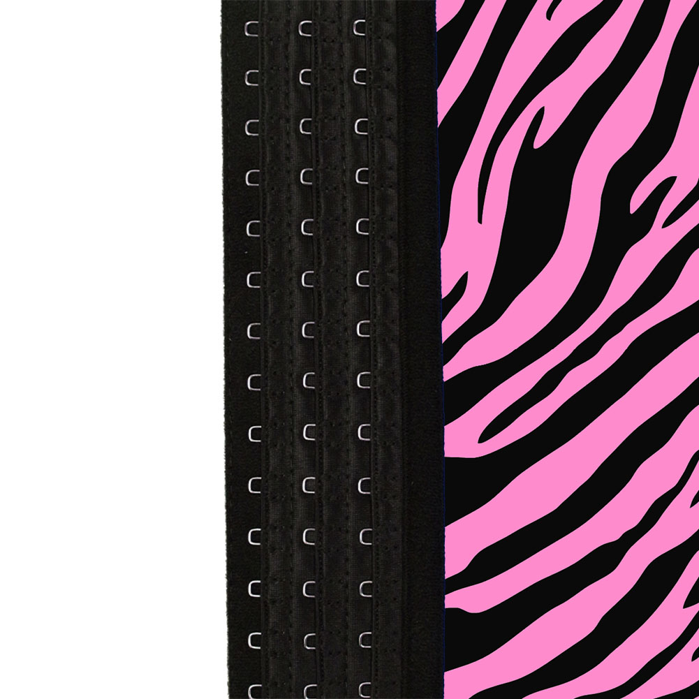 Latex Pink Zebra Print Waist Trainer MH1066PZ