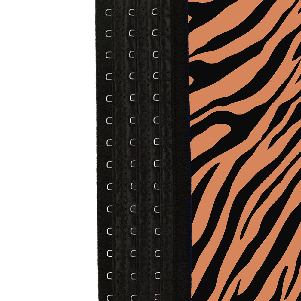Brown Zebra Latex Hooks Waist Trainer MH1066BZ