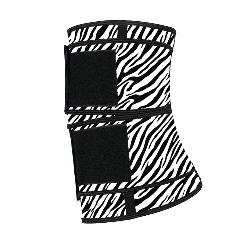 Latex Double Belt White Zebra Print Waist Trainer MH1949WZ