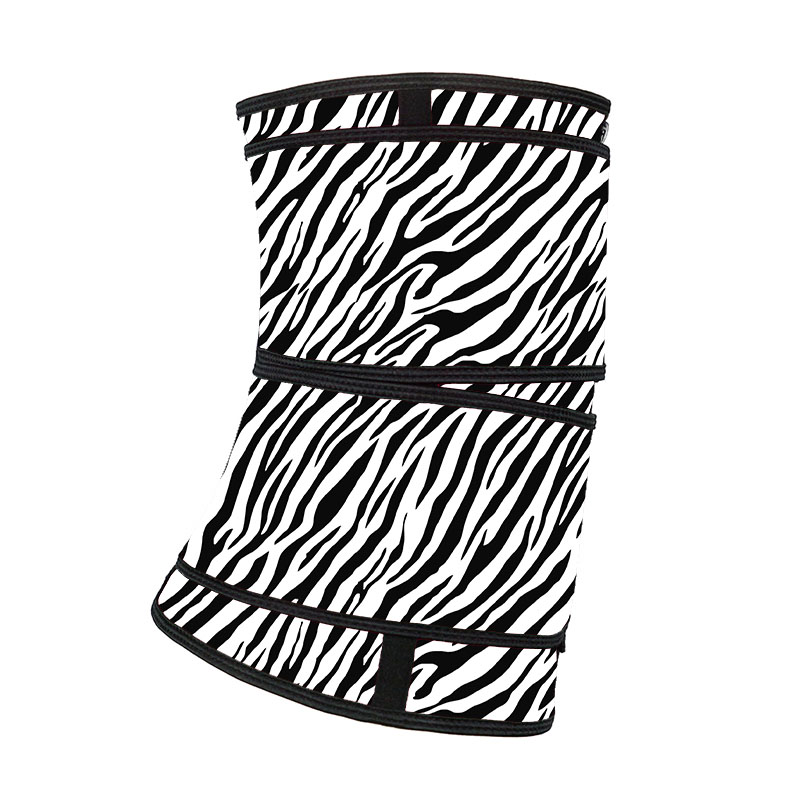 Latex Double Belt White Zebra Print Waist Trainer MH1949WZ