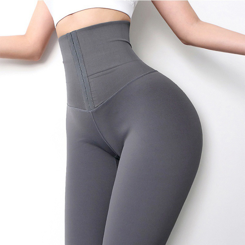 Grey High Waist Legging with Hooks MH133566G