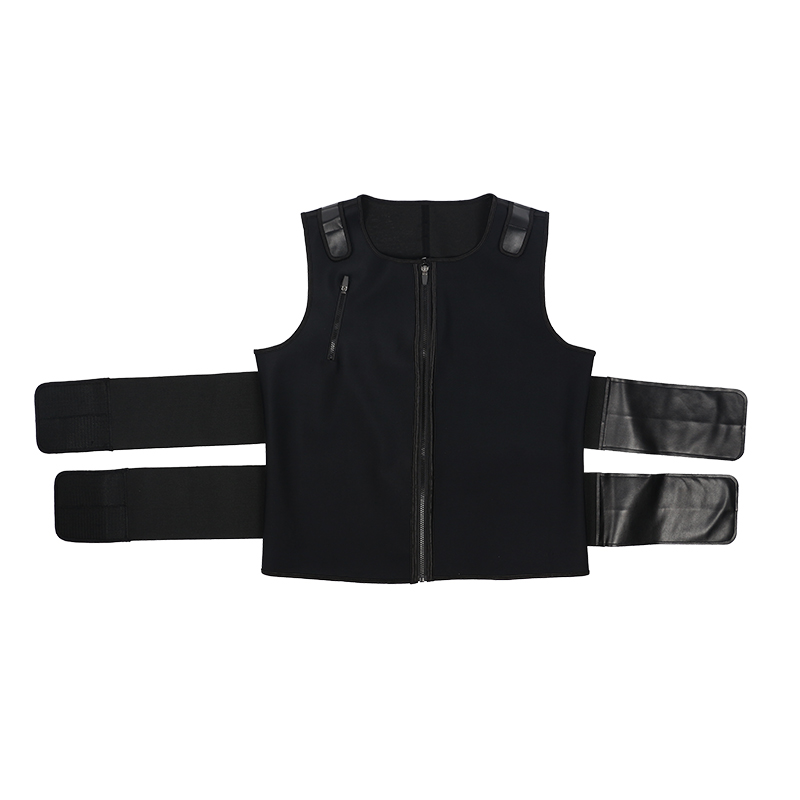 Three-layered double belt zipper pocket vest MHW100319