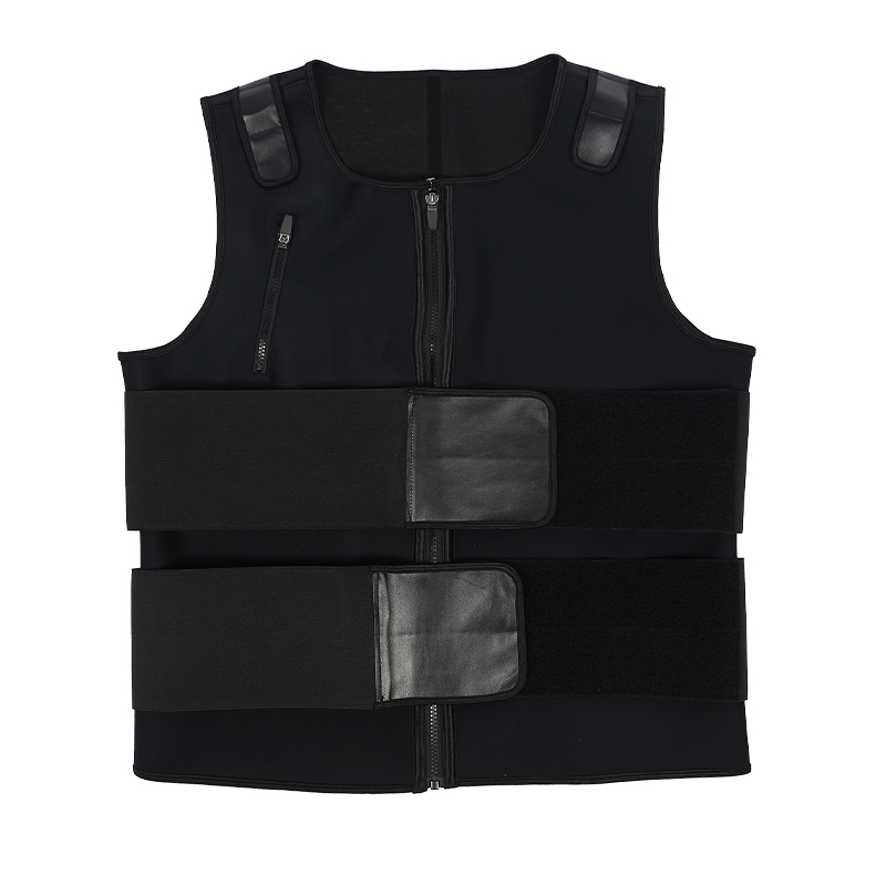 Three-layered double belt zipper pocket vest MHW100319