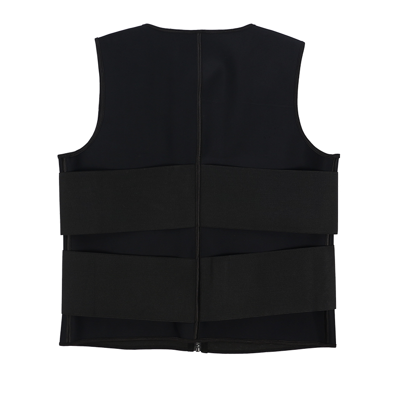 Three-layered double belt zipper pocket vest MHW100319