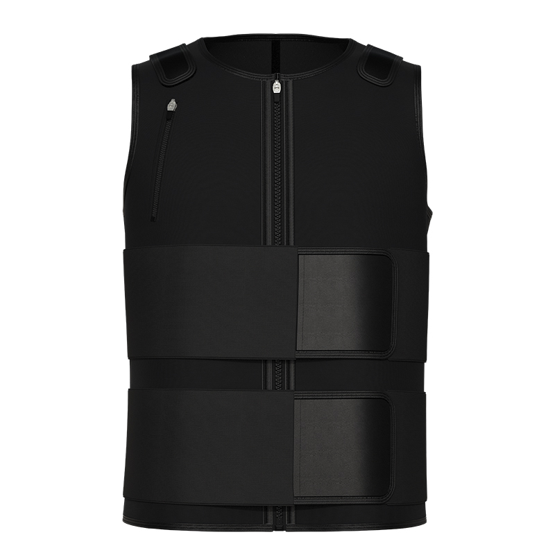 Three-layered double belt zipper pocket vest MHW100319