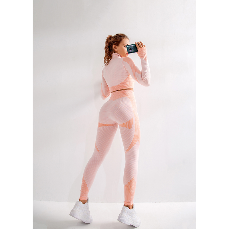 Long Sleeve Zipper Yoga Three-Piece Workout Fitness Sets MH133558O