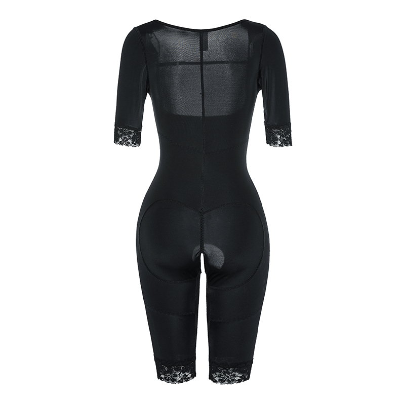 Tight-fitting zipper body sculpting sleeves lace large size body shaperMT000009B