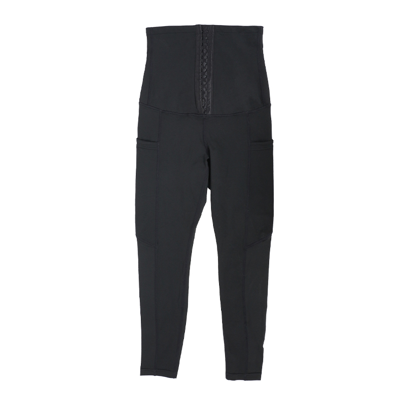 Milky silk 9 inch three hooks deep pockets hip-lifting long body pants MHW100395B